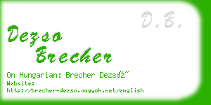 dezso brecher business card